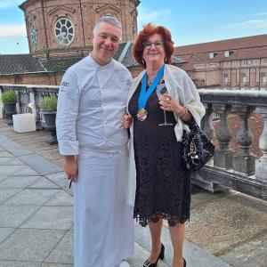 La Presidente Nazionale con lo Chef della Venaria